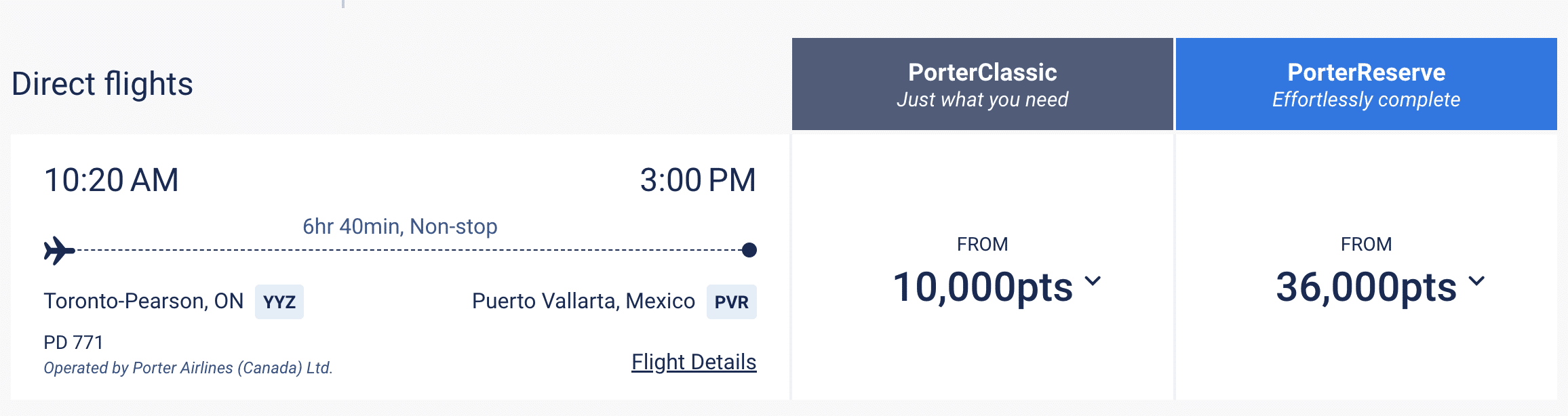 Toronto Puerto Vallarta for 10k VIPorter points